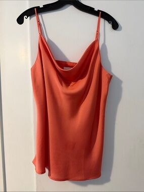 Topshop Coral Cowl-Neck Spaghetti-Strap Camisole